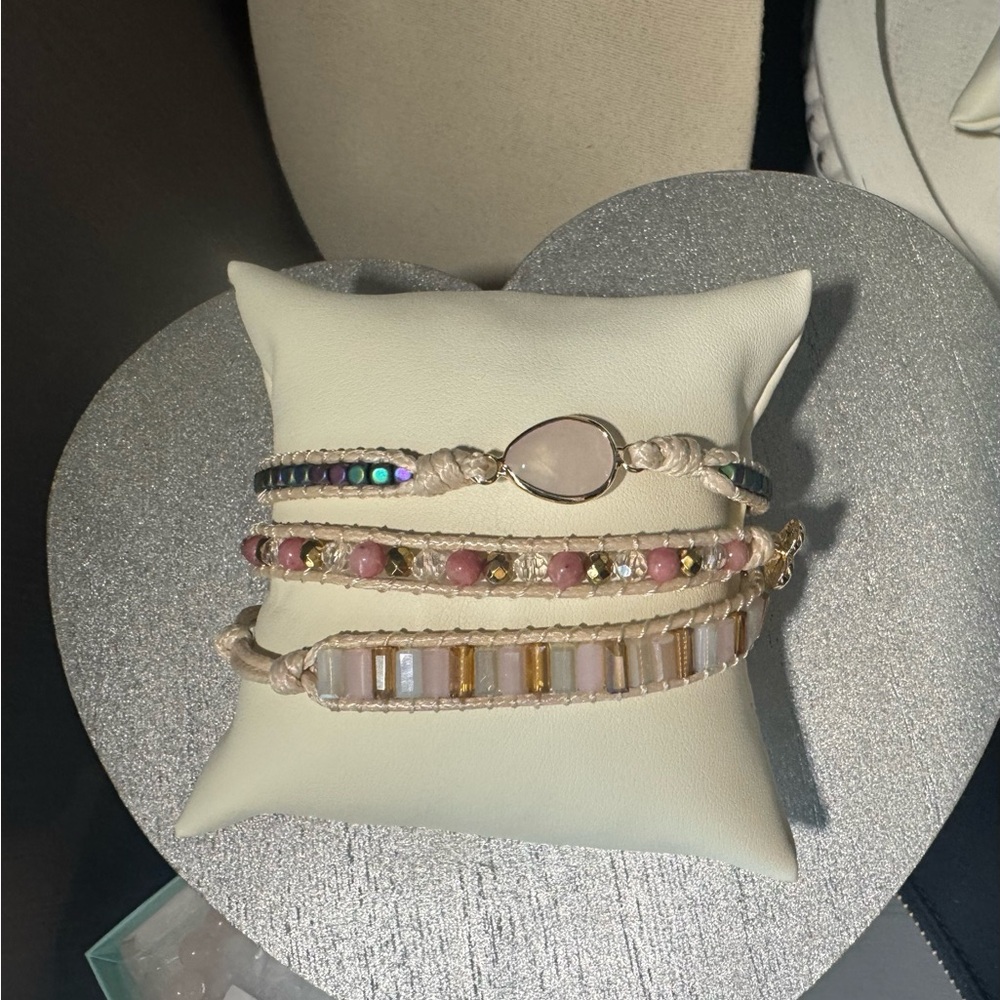 Chic Beaded Bracelet Set with Gold Accents